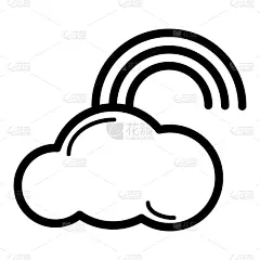 彩虹,白色,计算机图标,黑白图片,活力,可爱的,云,迅速,现代,剪影