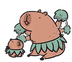 【米图网-52mitu.com】卡皮巴拉 动物 水豚 儿童 卡通 可爱 表情包卡皮巴拉