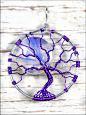 Purple Opalite Full Moon Tree of Life Pendant by PhoenixFireDesigns