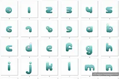时尚可爱的3D立体质感的清新数字英文字体funny-futuro-3d-lettering-设计元素-@美工云(meigongyun.com)
