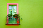 欧式窗户阳台与绿色墙壁44141_建筑园林设计_城市建筑类_图库壁纸_联盟素材