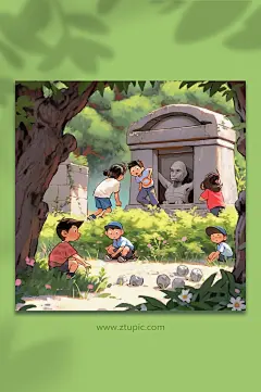 数字艺术捉迷藏人物图片-众图网