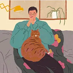 #云朵分享#分享一组来自插画师 jayha.drawer 的作品。

家里有喵星人的小伙伴看过来呀，看到这组毛娃娃和主人的“合影照”有没有很心动？很喜欢作者对于人物和动物的绘画方式，五官没有过多刻画，但身上该有的细节一个都没放过，衣褶的走向及颜色的不同深浅的处理都很到位，使得动态看起来也很舒适~猫 ​​​​...展开全文c