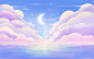浪漫壁纸梦幻唯美天空少女心唯美治愈天空背景插画图片素材下载 - 觅知网