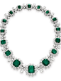 Elizabeth Taylor’s emerald and diamond parure by Bvlgari, the necklace sold for $6.13 million.