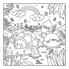 可爱描线图  - 源文件下载【酷图网】可爱描线图,轮廓图,手绘插图,卡哇伊,卡通,绘图,填色图,黑白插图,外形图,涂鸦,线条插图,儿童插画