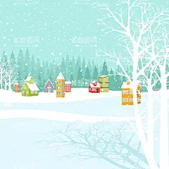 冬天背景  - 源文件下载【酷图网】冬天背景,冬日背景,冬日风景,下雪,雪地,寒冷,梦幻,冬天壁纸,景色,自然季节,冬季,插图,冰天雪地,手绘,卡通,风景地形,