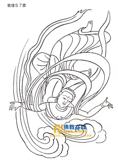 飞天壁画——素描_图片-佛教在线-