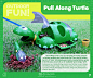 The Pull Along Garden Turtle : The Pull Along Garden Turtle is part of a new range of exciting character-led outdoor gardening toys called Garden Pals. These toys let children have lots of Feedin' Fun by having open mouths, meaning delicious garden treats