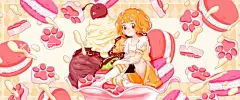 夏日马卡龙棉花糖冰淇淋女孩系列  - 源文件下载【酷图网】马卡龙,粉色,蛋糕,七夕,夏天,大暑,健身,草莓,甜点,糖果