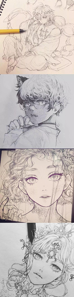 YSK丶采集到插画——线稿