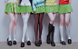 Anime 1280x800 5-toubun no Hanayome Nakano Nino Nakano Yotsuba legs leg fetish women group of women thighs skirt green skirt stockings watermarked standing green clothing socks anime anime girls