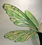Teasel painted fairy wings in Absinthe! Digitally hand painted on laminate vinyl and iridescent film over an aluminum cut frame. Available to order in any color tone at my Etsy store! Please note m...: 