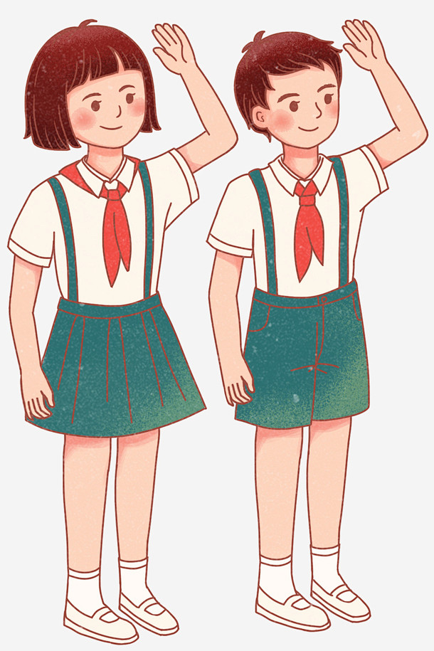 卡通手绘小学生