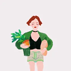 #插画#在忙碌的生活中，寻找自由的瞬间。（插画作者@木瓜粥tarbaby ）