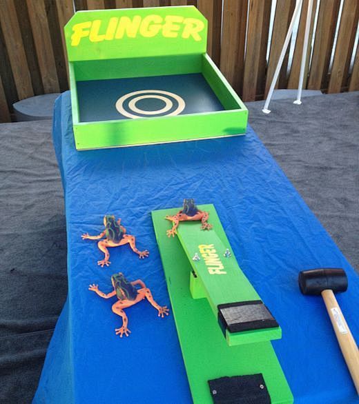 Fling rubber frogs i...