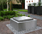 self contained contemporary water feature fountain | Voortuin ontwerpen en ideeën | RVS Waterpartij in voortuin. Door BJ1970