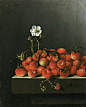 阿德里安·柯尔特《窗台上的野草莓》#静物油画##古典油画#荷兰
