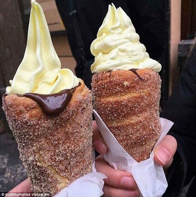 捷克一种甜点叫： Trdelnik, 多...