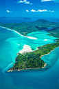 Whitsunday Islands, between the coast of Queensland and the Great Barrier Reefs.