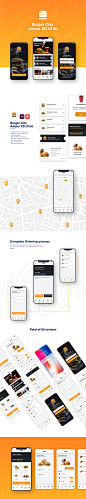 Burger City Adobe XD app UI kit .xd素材下载 - 豆皮儿