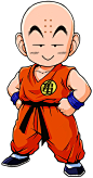 dragon ball krillin when he groes up....hes gonna die several times an episode