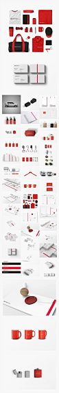 40款日本极简高端红色VI品牌贴图样机展示模型素材PSD设计素材