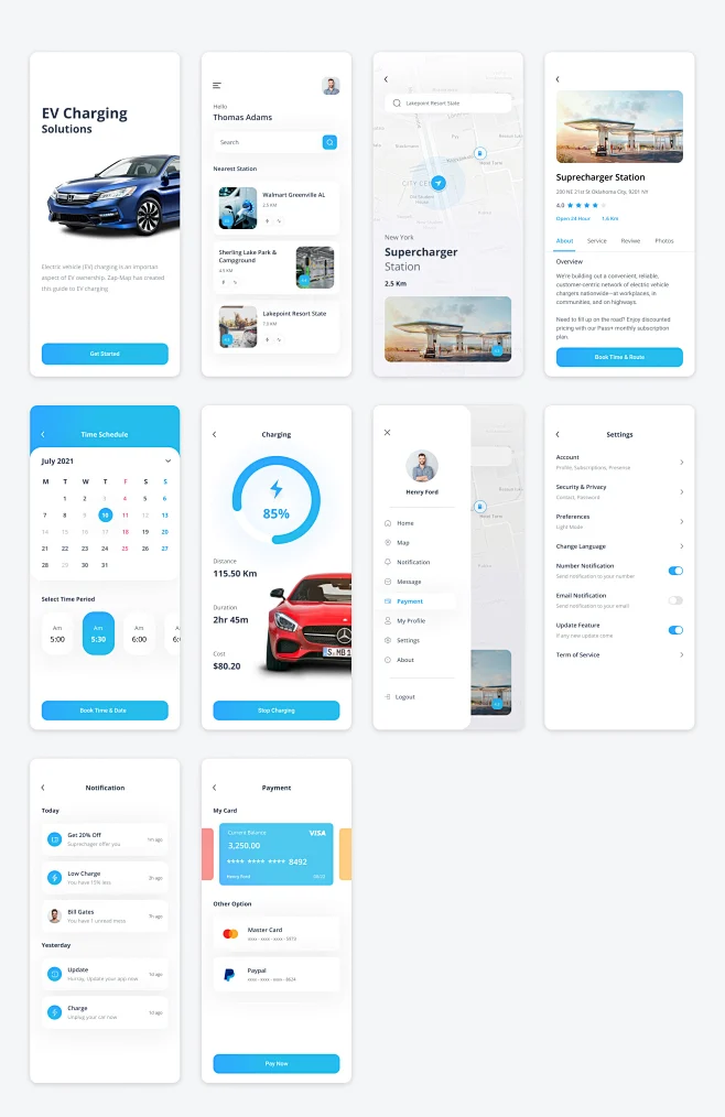 app uiUI界面UI设计充电桩电动汽车界面设计-花瓣网