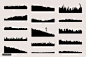 15款独特森林草丛剪影设计素材Vector Tree Line Silhouettes 设计模板 