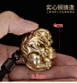 《狮来运转》全铜纯铜招财貔貅手把件狮子祥瑞神兽把玩物件旺财-淘宝网