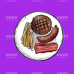 手绘西餐牛排  - 源文件下载【酷图网】手绘西餐牛排,手绘牛排,西餐牛排,牛排美食,牛排
