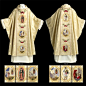 过去一套司铎完整的祭衣(按穿着顺序从前到后)=黑法袍(cassock)+白色的披肩(amice)+白色的长袍(alb)+腰带(cinture)+左手的饰带(maniple)+圣带(Stole)+祭披(chasuble)。不过现在经常会使用长白衣(Cassock-alb)代替前三件了，感觉稍微凉快一些...
◆
◆
@老阿姨在看着你
【Chasuble】中文一般翻译为“十字褡”或者“祭披”，相当于东正教中的Phelonion。是天主教举行弥撒时，主祭神父穿在最外层的祭服。祭披主要为罗马式和哥特式两种，罗马式