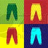 color sport pants icon isolated on color