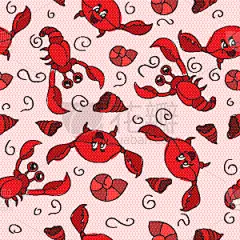 螃蟹,背景,小龙虾,深的,环境,海星,动物,吉祥物,草图,绘画插图