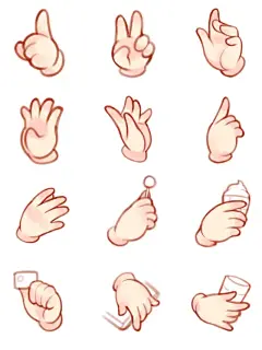 零基础学插画|Q版人物手部不同手势画法