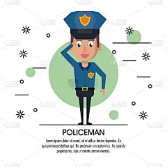 警察的卡通设计