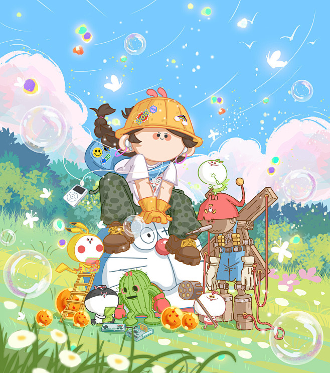 《蕉绿兔与少女》系列插画-1.jpg