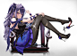 Anime 3036x2228 Genshin Impact Keqing (Genshin Impact) anime girls purple hair purple eyes pantyhose dress