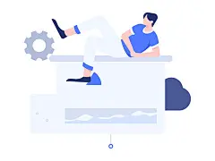 运营插画 | 图源免费EPS文件 |Flat vector illustration of business people operating work scene
