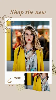 Hand Painted Leaf Tearing paper style Women's Wear Display Promo Ecommerce Story