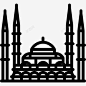 蓝色清真寺图标高清素材 免抠 设计图片 免费下载 页面网页 平面电商 创意素材 png素材