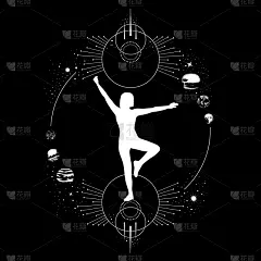 超现实主义,艺术品,炼金术,哲学家,几何学,行星,绘制,剪影,复古