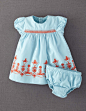 Embroidered Dress - mini Boden Skip skirt embroidery, just smocking, maybe applique the skirt w zigzag or rickrack
