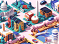 Lyft / Washington DC washington dc washington town city buildings isometric 3d c4d illustration