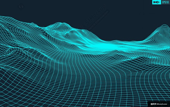 酷炫科技感山脉起伏3D立体背景纹理装饰2...