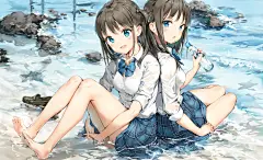 「海辺の双子」/「Anmi＠コミ1【あ02b】」のイラスト [pixiv]