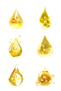 花瓣素材_特效通用金色水滴状组合精华分子元素素材_193464616