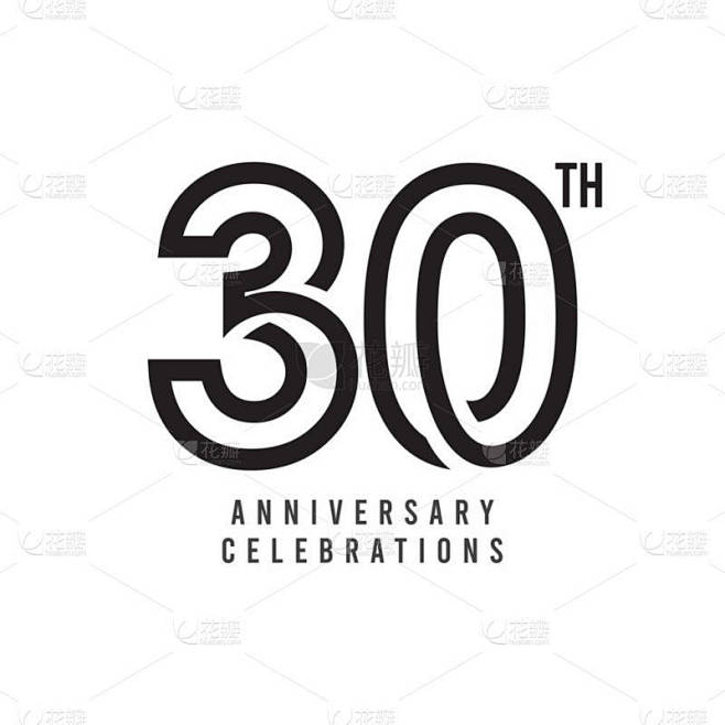 30周年庆祝会矢量模板设计图解