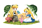 amymebberson:

No Pocket Princess this week due to San Diego Comic Con.
Here is Alice & Briar Rose… NOT at Comic Con.
