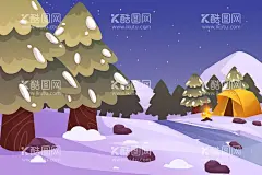 冬天背景   - 源文件下载【酷图网】冬天背景,冬日背景,冬日风景,下雪,雪地,寒冷,冬天壁纸,景色,自然季节,冬季,插图,冰天雪地,手绘,卡通,风景地形,